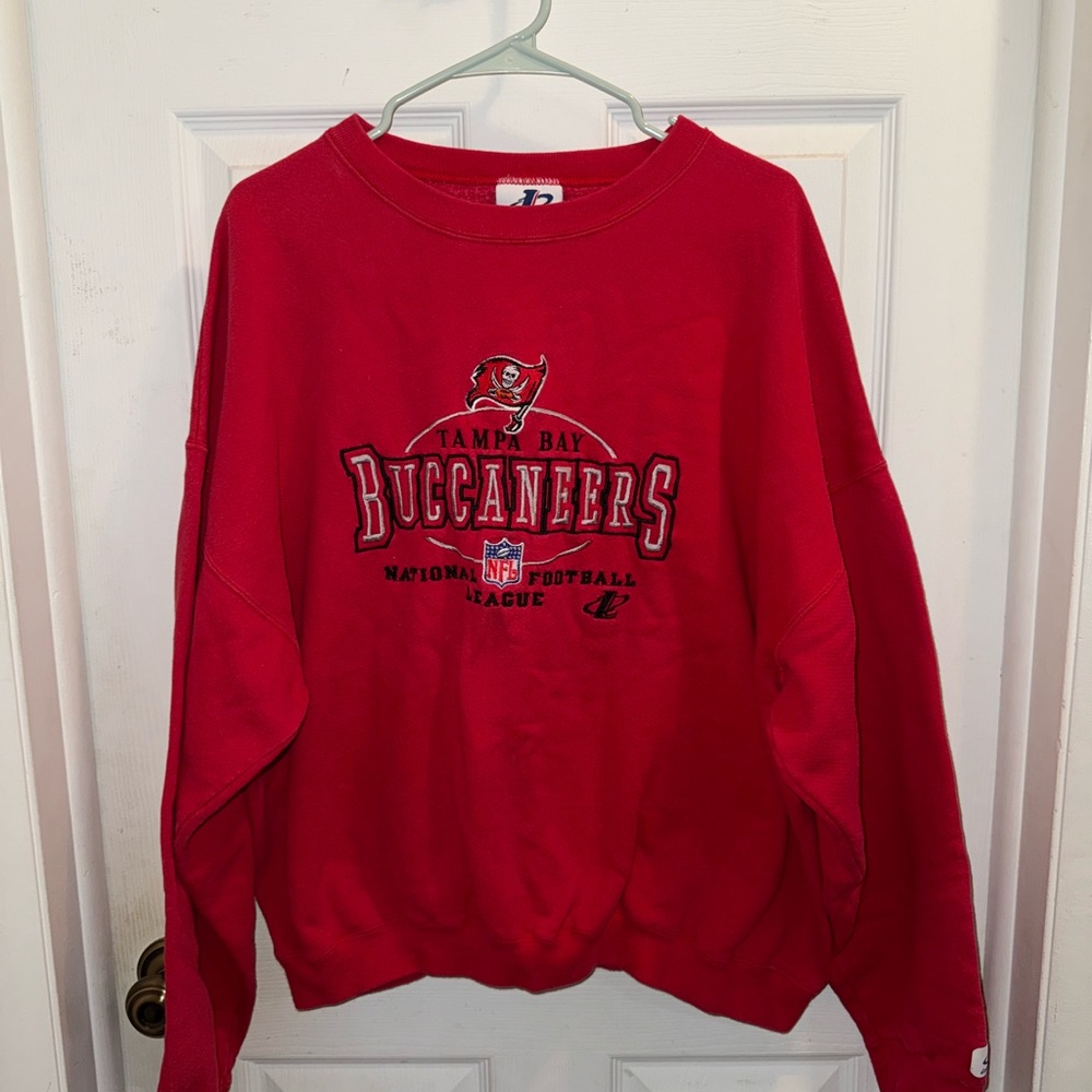 Logo Athletic Red Tampa Bay Buccaneers Crewneck Sweatshirt